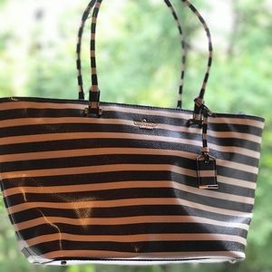 Kate Spade Navy Blue/White Striped Purse